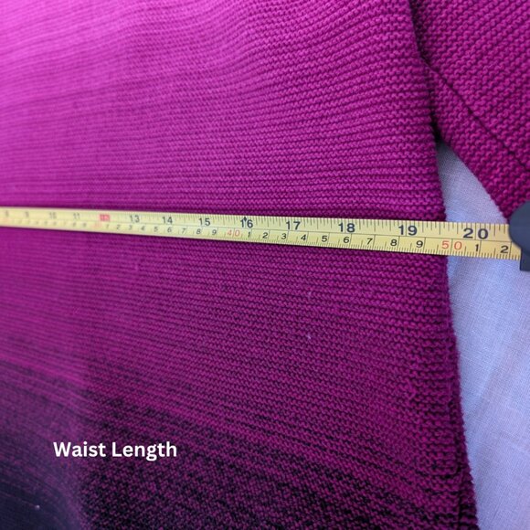 JONES&CO Pink/Black Gradient Sweater 100% Cotton Toggle Closure Women's Size L - Picture 10 of 10